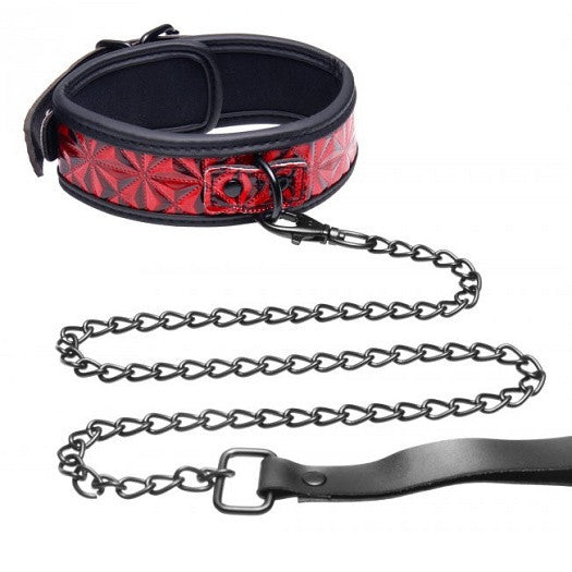 SM 豪华绯红项圈链 - 伊人成人情趣用品
 - 1